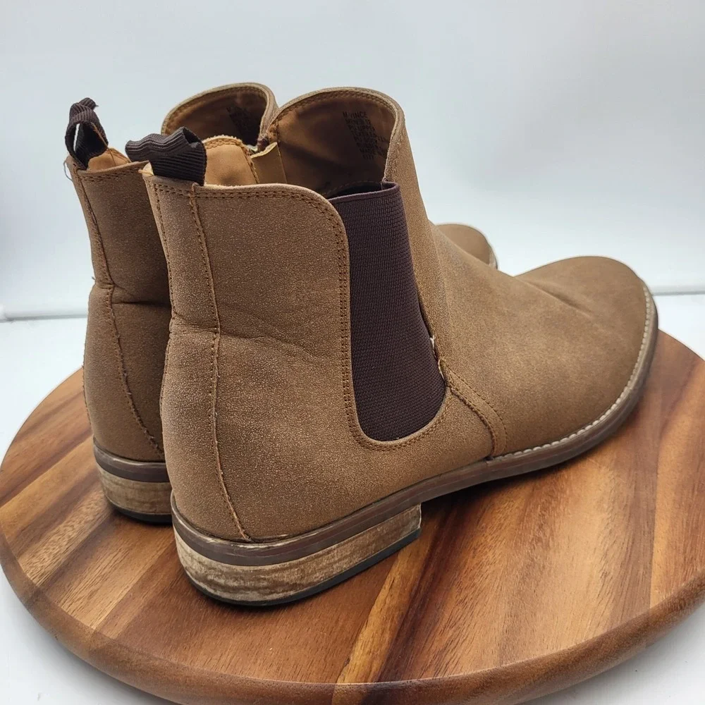 Steve Madden Chelsea Boots Mens Size 12 M Beige Vegan Leather Vince Casual Shoes